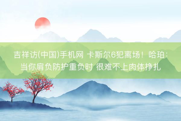 吉祥访(中国)手机网 卡斯尔6犯离场！哈珀：当你肩负防护重负时 很难不上肉体挣扎