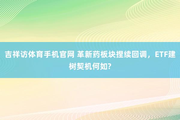 吉祥访体育手机官网 革新药板块捏续回调，ETF建树契机何如?