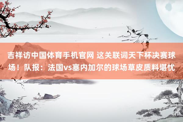 吉祥访中国体育手机官网 这关联词天下杯决赛球场！队报：法国vs塞内加尔的球场草皮质料堪忧